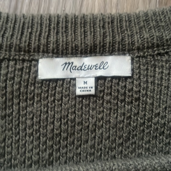 Madewell Province Cross-Back Pullover Sweater- Olive - Picture 2 of 5